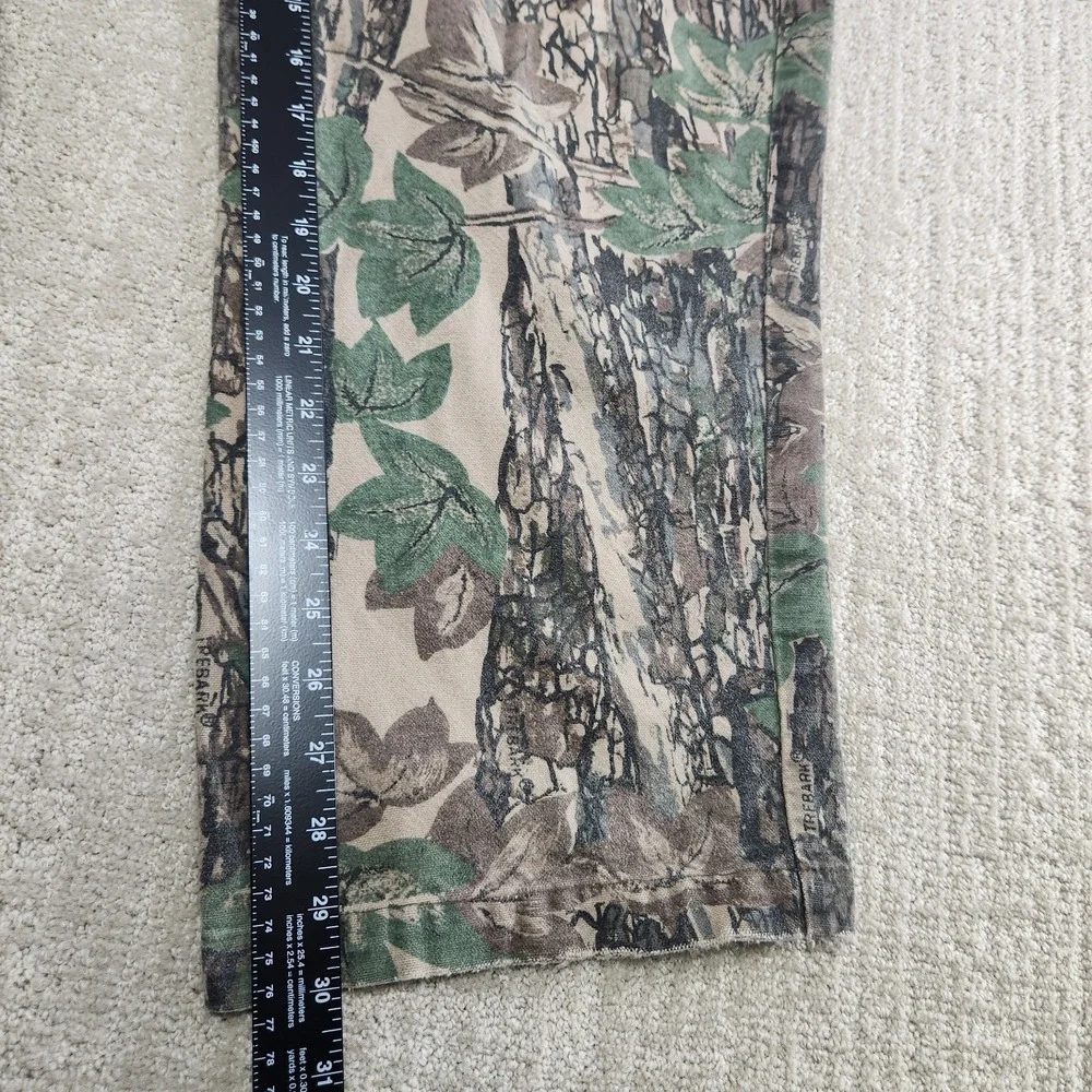 Vintage Camo Cargo Pants Men 36x30 Trebark Camouflage Front Pocket‎ Canvas Baggy
